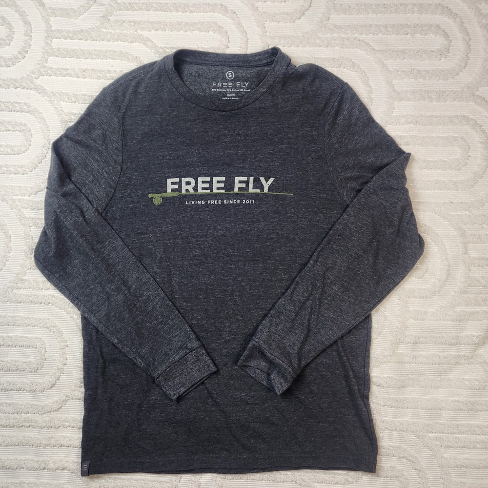 Free Fly Men's Charcoal Long Sleeve Tee